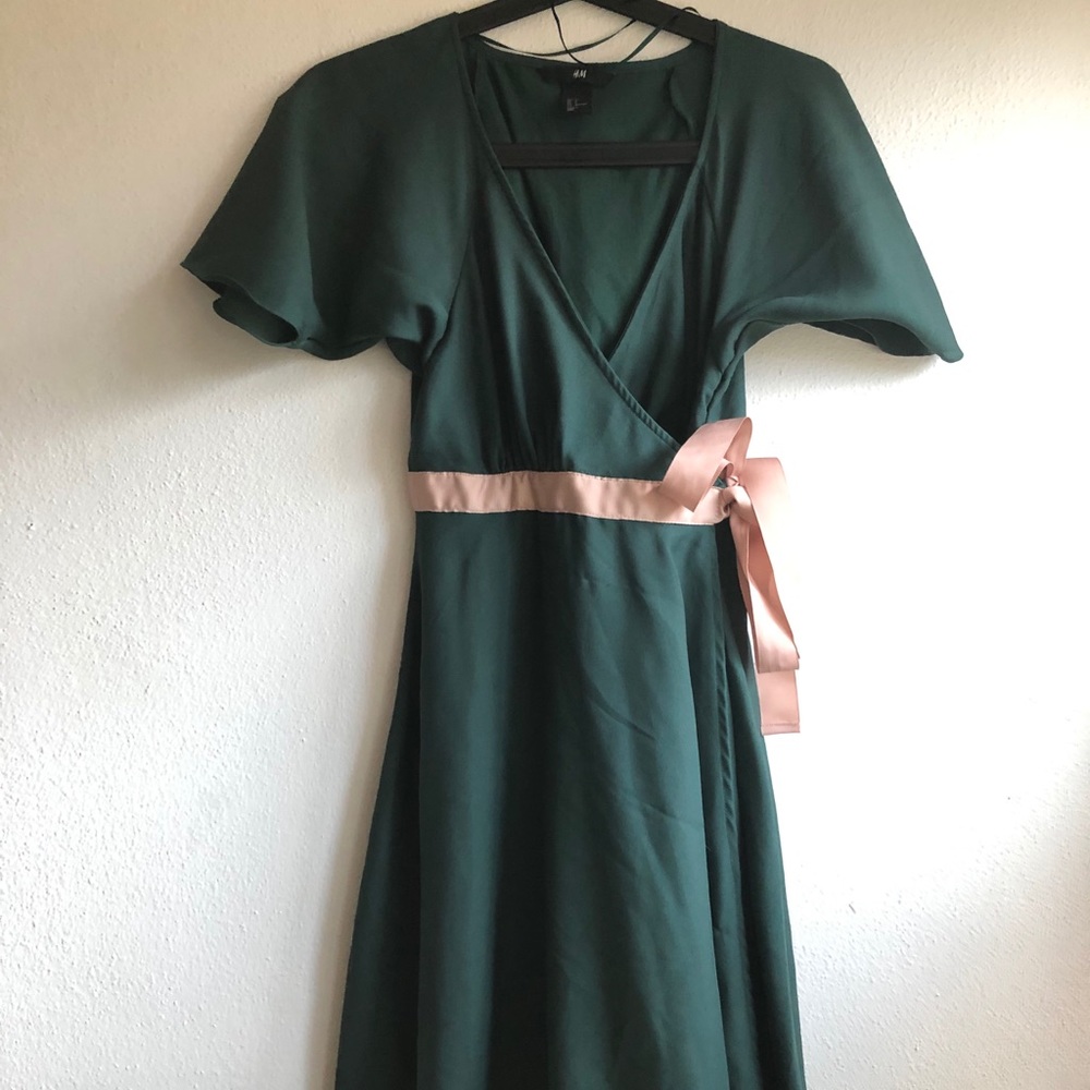 H&M Green Kimono dress